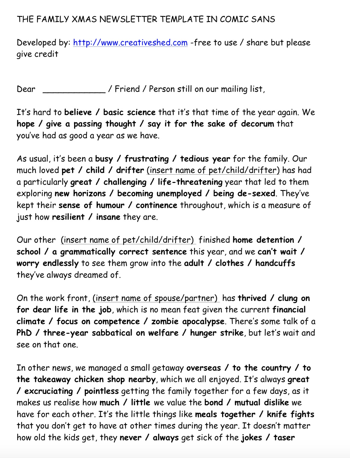 the family christmas newsletter template family christmas newsletter templates